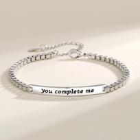 „You Complete Me“ pora apyrankė vyrams ir moterims Tolimųjų reisų mėgėjų pora Dovanų mada Paprasta raidė apyrankė Kpop white