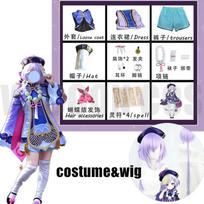Žaidimo projektas Qiqi Cosplay Visas perukas, kostiumas, batai, kepurė Helovino kalėdinis kostiumas, zombių, vaikų suknelė XXL-(Costume+Wig) gray