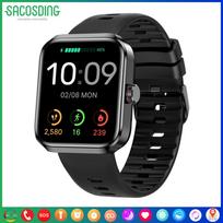 „SACOSDING“ išmanusis laikrodis, 1,78 colio „Amoled“ didelio ekrano „Bluetooth“ skambutis SOS lauko sportui, kūno rengybos stebėjimui, vyrams, moterims juoda