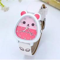 Girls Cute Cartoon Kids Watches Quartz Analog Leather Wristwatches Cartoon Children Watch Birthday Girls Clock Gift pink