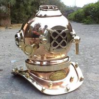 Marine Mini Vintage Copper Diving Helmet Mark Us Navy Nautical