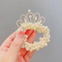 Vaikams Mielos elastinės plaukų juostelės Princesės perlų karūna Vaikų plaukų kaklaraiščiai Mergaičių plaukų aksesuarai kūdikių galvos apdangalai Style 5 beige