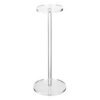 Acrylic Hat Display Stand High Stability Transparent Design Simple Installation Wigs Caps 30cm Round white