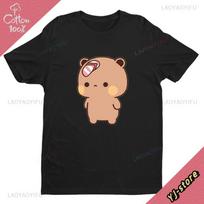 Bubu Y Dudu Couples Goth Milk and Mocha T-shirts 100% Cotton Women Blouse Clothes Harajuku Fashion FeUnisex Clothing Top Y2k L