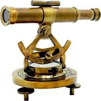 12,7 cm žalvario vintage Alidade kompaso teleskopo įrankis Teleskopas Marine skirtas namų biurui brown
