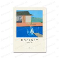 Hockney Art Prints Exhibition Mout Fuji And Flowers Splash Canvas Poster Abstract Artwork Painting Wall Pictures for Living Room No Frame 21*30cm No Frame