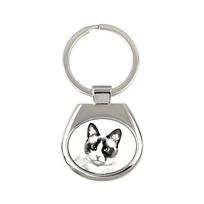 Snowshoe Cat - raktų pakabukas su katinu, raktų pakabukas su raštu, personalizuotas pakabukas iš prekės ženklo Art-Dog sidabras