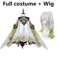 Game   Nahida Cosplay Costumes Anime Figure Dress Halloween Costumes for Women Lolita Vestido Suit Wig Clothing L-(Costume+Wig)