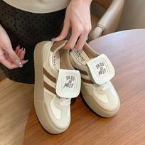 Leather Platform German Training Shoes Women's Shoes Summer Breathable Little White Shoes New Versatile Board Shoes Casual Sports Shoes 35