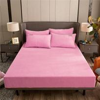 2025 m. naujas lovos užvalkalas flanelinis patalynė, elastinga paklodė, minkšta čiužinio apsauga (Reikalingas pagalvės užvalkalas) Bed sheet (90x200x25cm) rožinė