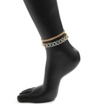 2 vnt. / rinkinys Kubietiško pynimo kulkšnies apyrankės moterims vyrams hip hopo pankroko mėlyna lašanti aliejumi pėdų papuošalai basutės 22cm black