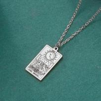 Nerūdijančio plieno Klasikiniai Taro kortelių pakabukai Karoliai Pagrindinis Arcana Tarot Cigano būrimas karoliai Žvaigždė / Mėnulis / Mirties ženklo papuošalai gray