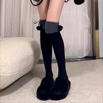 Winter Warm Sleep Women Sock Thicken Thermal Cute Thigh High Socks with Ball of Yarn juoda