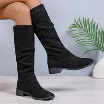 Moteriški „Chelsea“ aukštakulniai batai su zomšiniu keliu Žiemos mados Nauji vaikščiojimo batai Aukštakulniai Klasikinė tendencija „Zapatos De Mujer“ 42 black