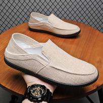 Vyriški drobės batai slip-on Madingi sportbačiai Kvėpuojantys vyriški Tenis Masculino Laisvalaikio plokščiapadžiai vyriški žygio batai vyriški mokasinai 44 brown