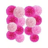 15vnt Bohemiški popieriniai rankšluosčiai pom-poms Šampano neutralūs vakarėlio dekoracijos popieriniai gėlės vestuvių nuotakos dušo reikmenys 15PCS beige
