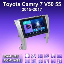 2 DIN Android Carplay Car Radio For Toyota Camry 7 V50 55 2015-2017 Multimedia Player Head Unit Stereo GPS Navigation BT WIFI 2+32GB 1+16GB blue