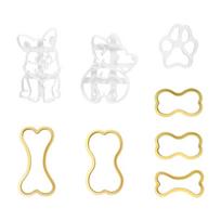 8 Pieces Dog Shaped Mold Set Unique Biscuit Moulds Cute Dog Shaped Fondant Press Cutters ABS Material Suitable for Party white