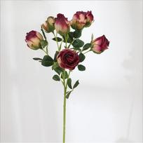 7 Head Burnt Edge Roses Simulation Flowers Valentine's Day Bouquet Dried Flowers Fake Flowers Photo Decoration Props Living Room Decoration 7 head burnt rose raudona