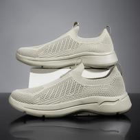 Large Size Men'S Shoes One-Pedal Lazy Shoes Summer Sports And Leisure Dad Walking Shoes Fly-Woven Mesh Breathable Shoes 39 smėlis