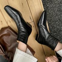 Krazing Pot Sheepskin Vintage Autumn Winter Shoes Modern Boots Square Toe Keep Warm Thick Heels Patterns Leather Ankle Boots 34 juoda