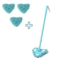 Triangular Cleaning Mop Adjustable Spin Scrubber Tool Handheld Tub Tile Floor Wall Clean Mop Home Cleaning Supplies blue