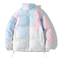 Winter Gradient Thickened Cotton-padded Coat Men Hong Kong Wind Lovers Warm Cotton-padded Jacket Casual Loose Coat S