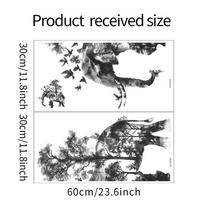 Miško dramblio siluetas Miegamasis Svetainė Veranda Namų dekoracija Sienų lipdukas 30*60CM*2PCS/fun-b43