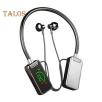 Belaidės ausinės Bluetooth suderinamos pakabinamos ant kaklo ausinės LED ekranas vandeniui atsparios belaidės kaklo juostos ausinės juoda