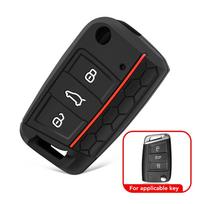 3 mygtukų atverčiamas silikoninis dangtelis, tinkantis VW GOLF 7 MK7 SKODA SEAT 2014 2015 2016 FOB HULL OCTAVIA COMBI LEON IBIZA CUPTRA dėklas raudona
