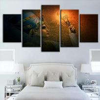 5 vnt. Senovės Egipto piramidės Kleopatra Sienų meno drobės plakatai Paveikslai Namų dekoras svetainei Be rėmo 20x35cm*2  20x45cm*2  20x55cm*1 No Frame brown