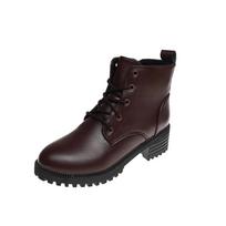 Ladies Square Heel Side Zipper Modem Boots Cross Straps Round Toe Flat Bottom for Women Female Casual Fashion Platform Boots 35