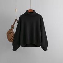 Autumn Loose Casual Turtleneck Knitted Sweater for Women Fashion Winter Solid Elegant Pullover Sweaters Women Clothing Vintage Warm Knitwears 25146 One size juoda