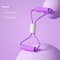 Yoga 8-Shape Pilates Resistance Bands Silicone Elastic Tension Strap Workout Strength Exercise Bands Sport Fitness Gym Equipment violetinė