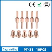 Plazminio pjovimo priedai: 10 VNT PT-31/Wenzhou 40A LG40 Elektrodų Antgalis Apsauginis Dangtelis Nukreipiklis PT-31 10PCS