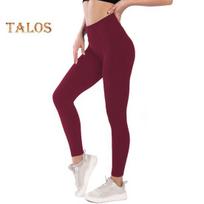 Moteriški antblauzdžiai aukštu juosmeniu Slim Fit Velveto pamušalas Pastorintos kelnės Hip Lift Yoga Fitness apatinės kelnės S vyno raudonos spalvos