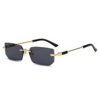 New rimless fashion sunglasses Europe and America tide trim sunglasses personality jelly-colored sunglasses women street glasses.