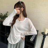 Hong Kong style retro I-vest loose sunscreen blouse T-shirt two-piece women's spring and summer new chic blouse S