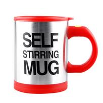 400ml Stainless Steel Lazy Automatic Self Stirring Mug Coffee Milk Mixing Cup raudona