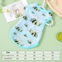 Good Grils Dog Summer Chihuahua T-Shirt Cute Sunscreen Print Dog Vest Costume Thin Puppy for Small Dogs Dog Clothes Dog Cooling Vest S mėlyna