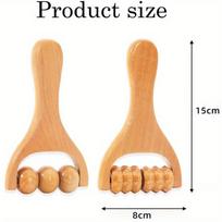 Wood Therapy Massage Set - Back Massage Roller and Muscle Belly Relief Tool for Cellulite/Muscle & Abdomen, 2Pcs Wooden Massage Roller beige