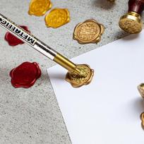 LF# DIY Art Sealing Wax Stamp Coloring Mark Pen Fire Paint Seal Pens (Gold)