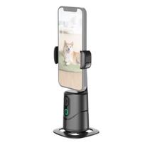 Dirbtinio intelekto automatinis veido sekimo stabilizatorius 360 laipsnių   Automatinis sekimo telefono laikiklis Išmanusis selfie robotas Kameramanas Gestas juoda