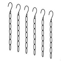 Metalinės grandinėlės drabužių pakabų priedai, universalus ištraukiamas spintos organizatorius, sulankstomas Black  6pcs black
