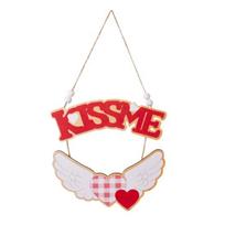 Valentine's Day Wooden LOVE Cupid Pendant Vibrant Color Create Atmosphere Reusable Decoration Festive Hanging Ornament