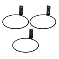 3Pack Flower Pot Holder Ring Wall Mounted, Metal Wall Mount Pot Holder,(4Inch) One size black