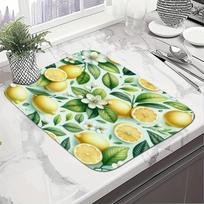 1Pcs Fruit Series Rubber Drying Mat For Coffee Shop Kitchen Carpet Tableware Durable Diatom Mud Table Mat Pet Coffeeware Mat 30*40cm beige