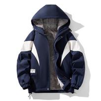 Rudens ir žiemos plius Velvet Plus Plus plius plius dydžio striukė vyriška su gobtuvu, plius medvilninė stora šilta lauko striukė Vyriška vandeniui atspari medvilninė striukė 8XL