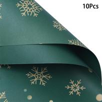 10Pcs 70x50cm Diy Christmas Gift Wrapping Paper Gift Box Packaging Papers Elk Snowflake Tree Pattern 10PCS