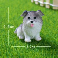 Cute Miniature Dog Figurines Corgi Mini Crafts Realistic Animals Dogs For Micro Landscape Fairy Garden Doll House Accessories gray